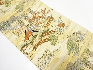 時代人物に風景模様織り出し　袋帯